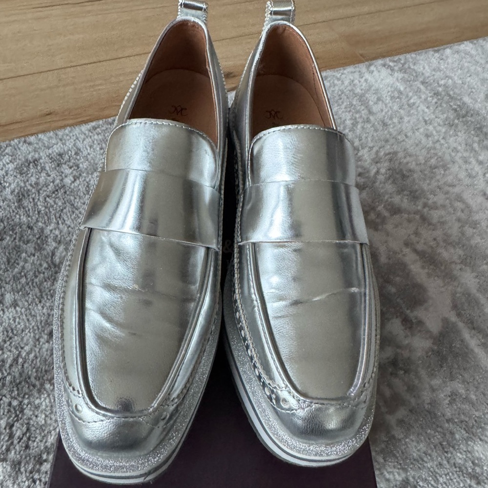 Johnston & Murphy Metallic Silver Loafers - Picture 2 of 5